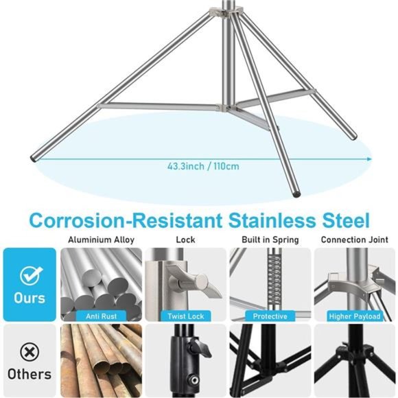 Photo Backdrop Stand, 10x9.2ft Stainless Steel Adjustable Background Stand - Picture 4 of 8